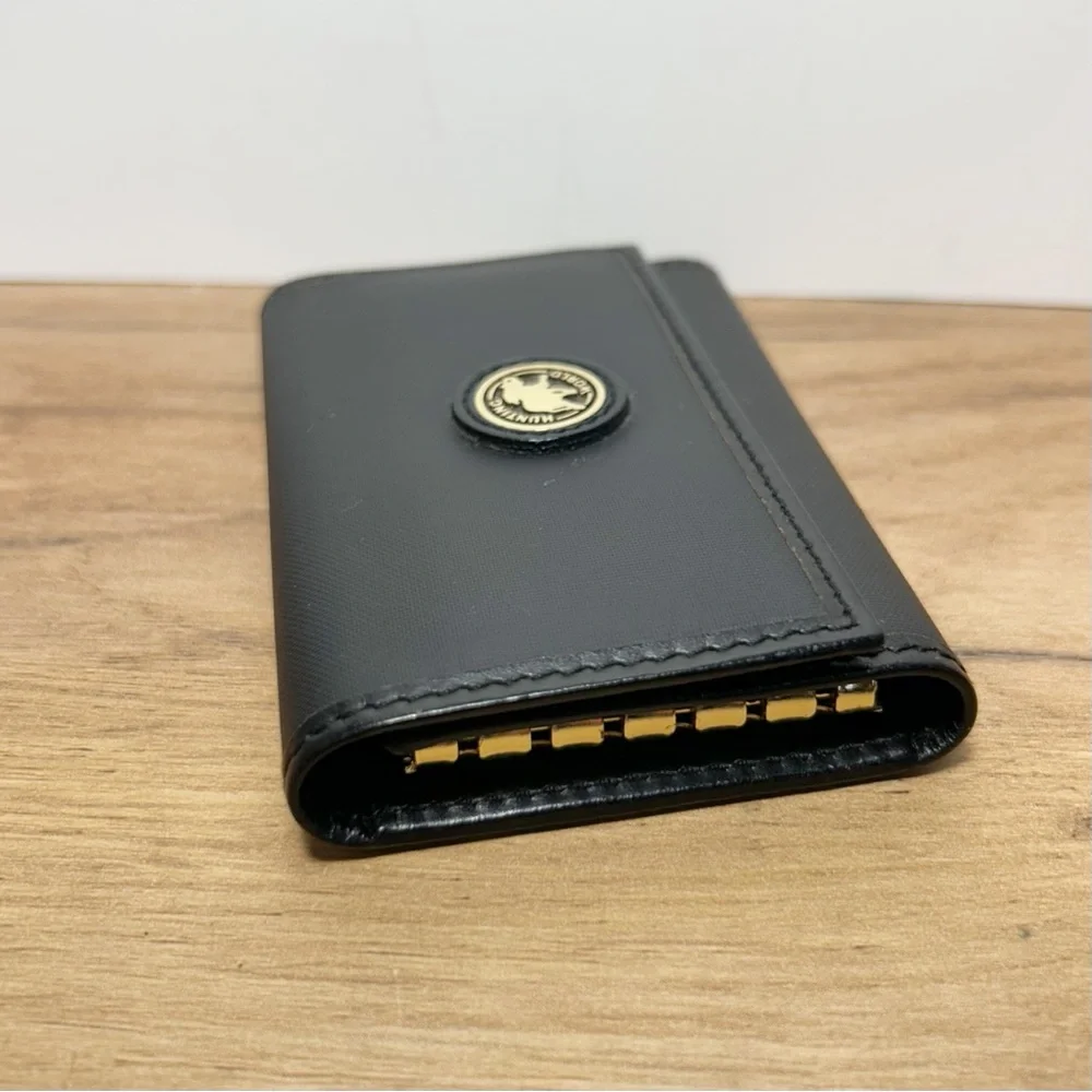 Hunting World Tri-fold Key Case Holder, Durable Small Black Nylon Wallet, EUC